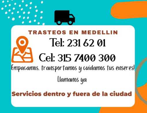 teléfonos de contacto trasteos en Medellín